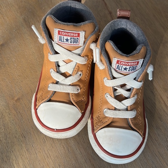 Tan Leather Chuck Taylor High Top Sneakers - Picture 2 of 8